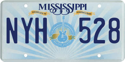 MS license plate NYH528