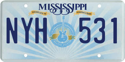 MS license plate NYH531