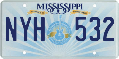 MS license plate NYH532