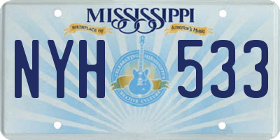 MS license plate NYH533