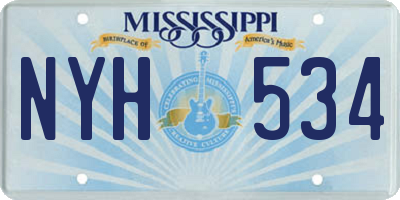 MS license plate NYH534