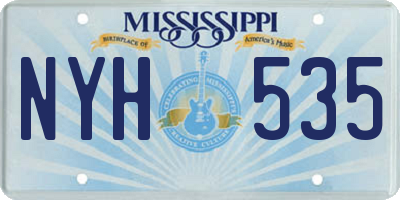 MS license plate NYH535