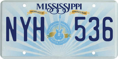 MS license plate NYH536