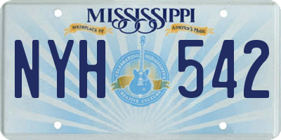 MS license plate NYH542