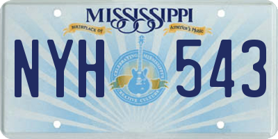 MS license plate NYH543
