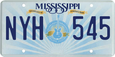 MS license plate NYH545