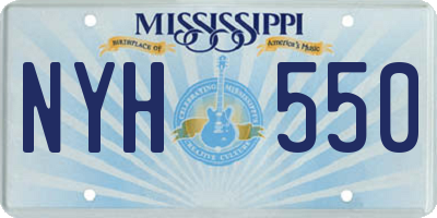 MS license plate NYH550