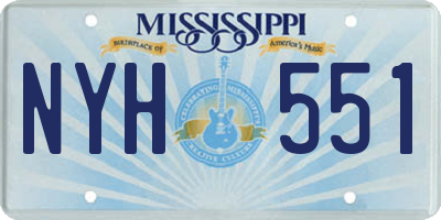 MS license plate NYH551