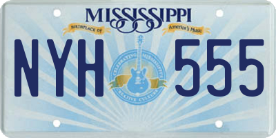 MS license plate NYH555