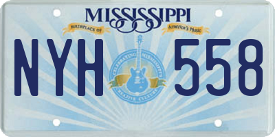 MS license plate NYH558