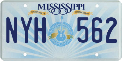 MS license plate NYH562