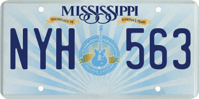 MS license plate NYH563