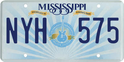 MS license plate NYH575