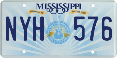 MS license plate NYH576