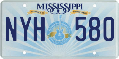 MS license plate NYH580