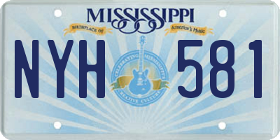 MS license plate NYH581