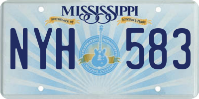 MS license plate NYH583