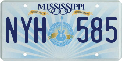 MS license plate NYH585