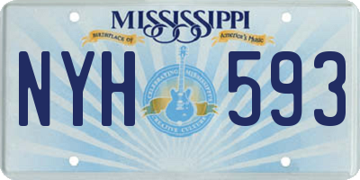 MS license plate NYH593