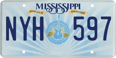 MS license plate NYH597