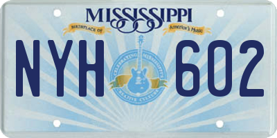 MS license plate NYH602
