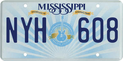 MS license plate NYH608