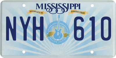MS license plate NYH610