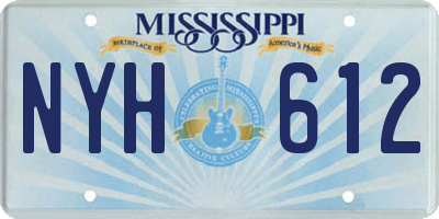 MS license plate NYH612