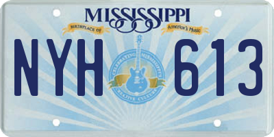 MS license plate NYH613