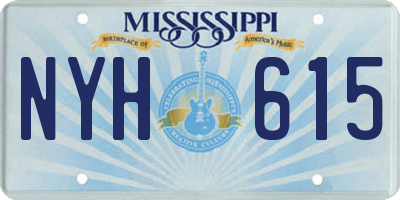MS license plate NYH615