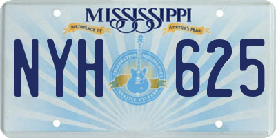 MS license plate NYH625