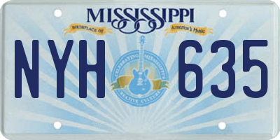 MS license plate NYH635