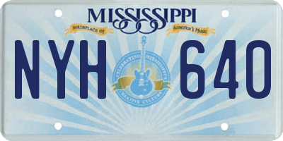 MS license plate NYH640