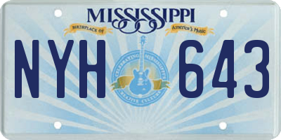 MS license plate NYH643