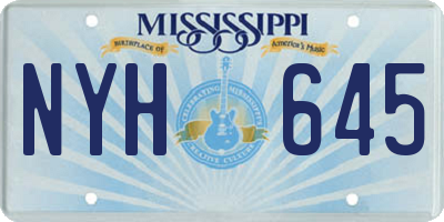 MS license plate NYH645