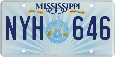 MS license plate NYH646