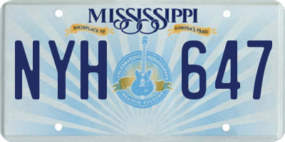 MS license plate NYH647