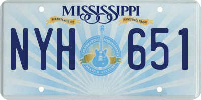 MS license plate NYH651