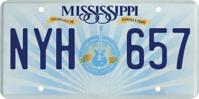MS license plate NYH657
