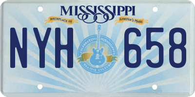 MS license plate NYH658