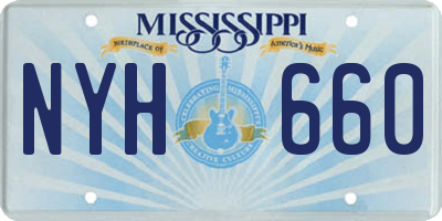 MS license plate NYH660