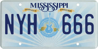 MS license plate NYH666