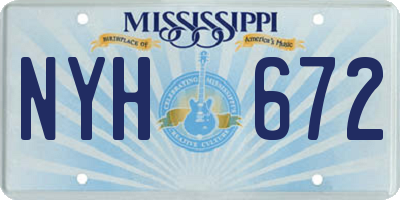 MS license plate NYH672