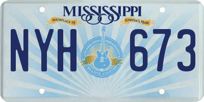 MS license plate NYH673