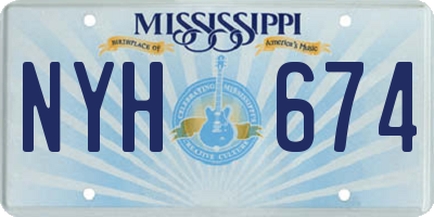 MS license plate NYH674