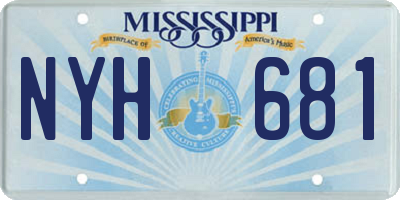MS license plate NYH681