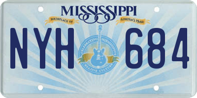 MS license plate NYH684