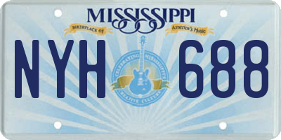 MS license plate NYH688