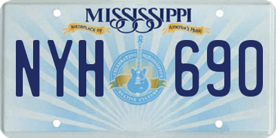 MS license plate NYH690