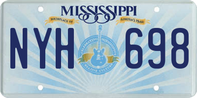 MS license plate NYH698